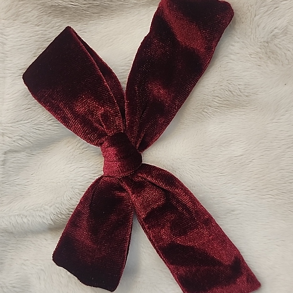 Maroon Velvet Hair Bow